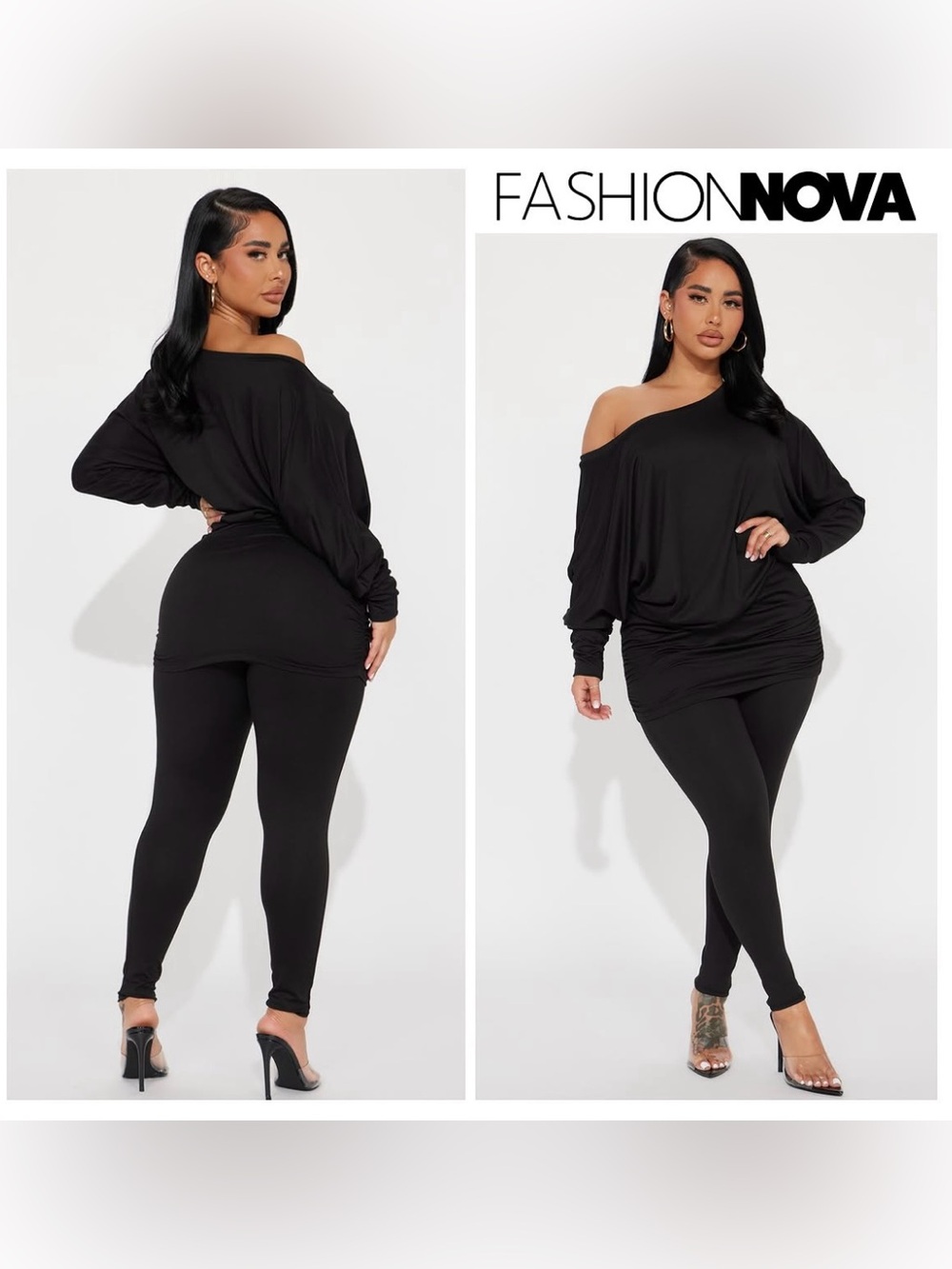 X-large Fashion Nova Black Off-Shoulder Top Only